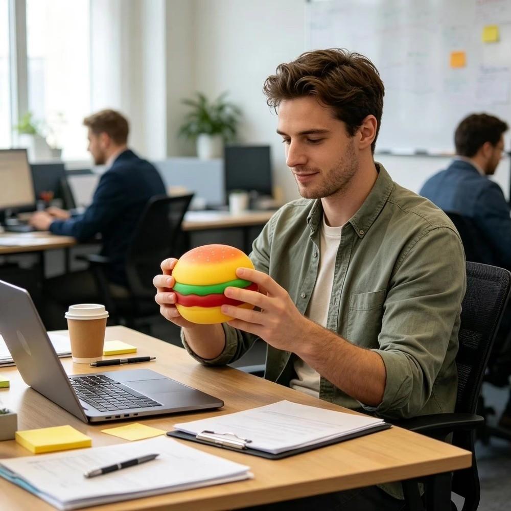 Slow Rebound Hamburger Stress Pinch Le Soft Squeeze Sensory Fidget Bread Autism Sensory Toy