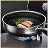 Household Deepened Non-Stick 316 Stainless Steel Honeycomb Frying Pan, Compatible with All Stovetops