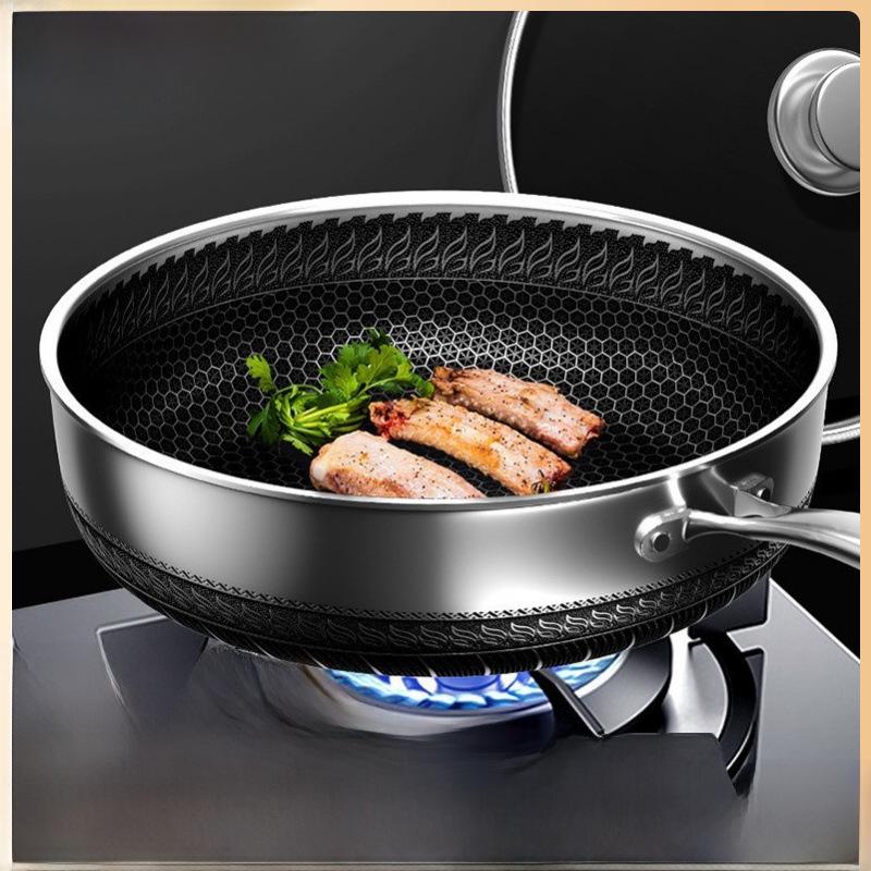 Бытовая углубленная антипригарная сковорода из нержавеющей стали 316 с сотовым покрытием, совместимая со всеми плитами