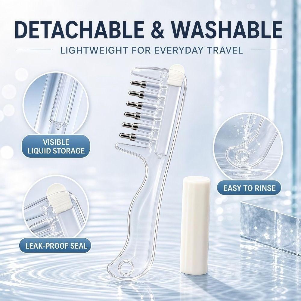 6-Tooth Essential Oil Applicator Massage Comb Liquid Guiding Scalp Massager Comb Hair Care Tool