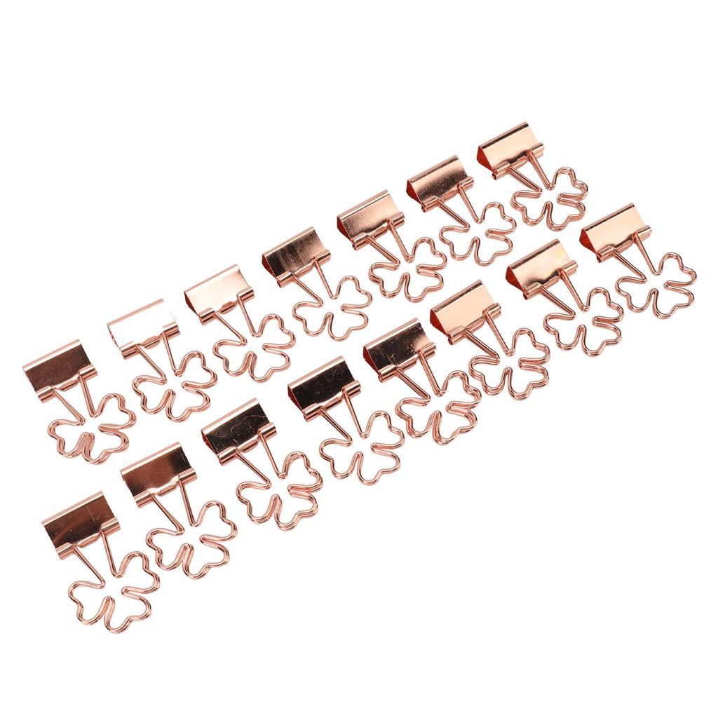 15 шт. скрепок для бумаги, симпатичные трилистники, сильная сила зажима, металлические маленькие зажимы для офиса