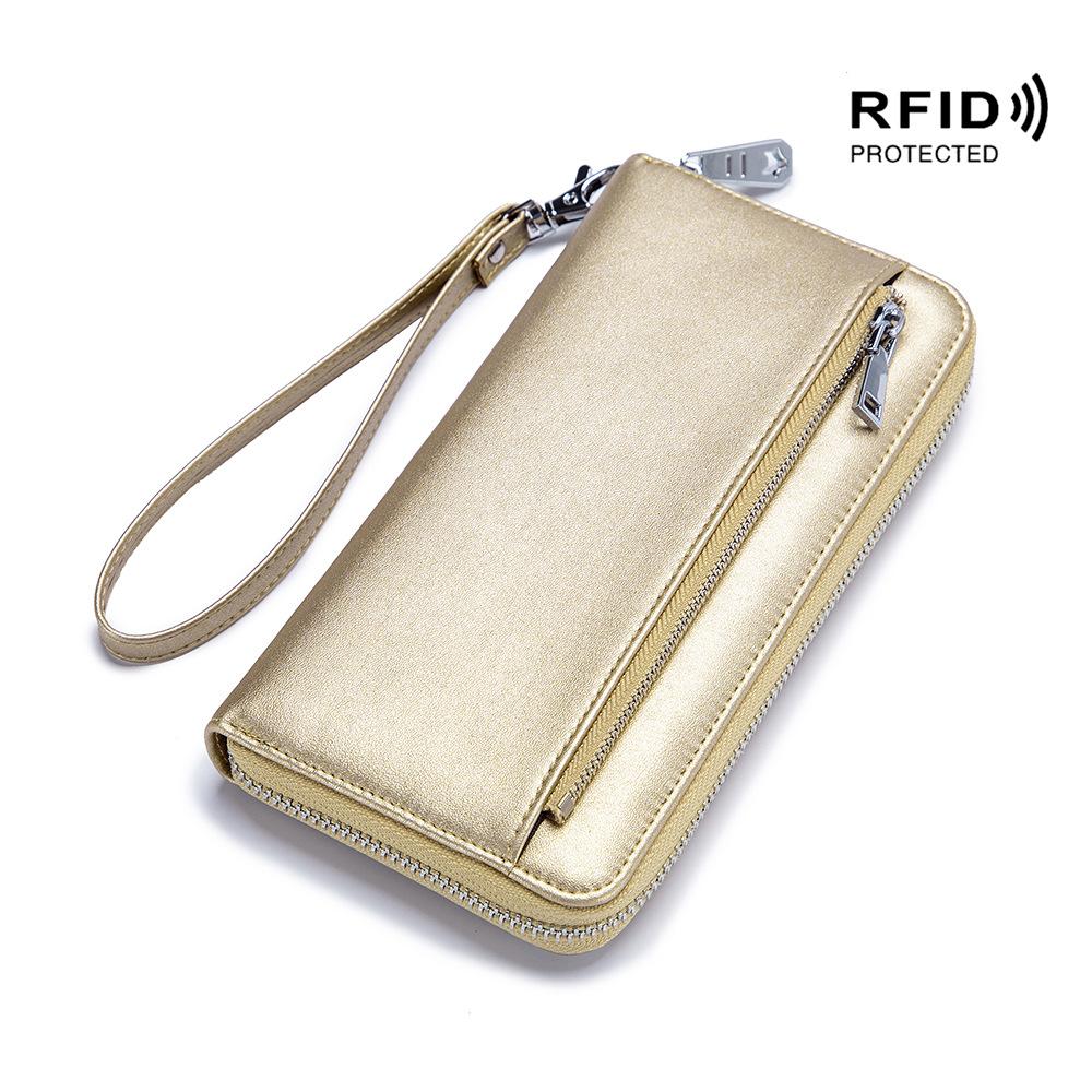 2020 RFID-щетка с защитой от кражи, кожаная длинная сумка для паспорта, ручная сумка