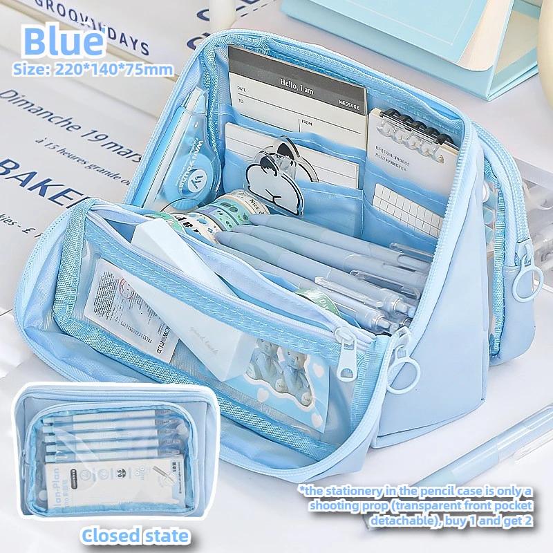 New Nine-layer Large-capacity Pencil Case Student Stationery Storage Box Simple Multi-functional Pencil Case Storage Bag