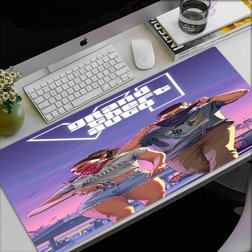 Коврик для мыши в стиле GTA 6, Нескользящая резиновая основа, Многофункциональный элемент декора для офиса и дома, Идеально подходит для персонализации рабочего места.