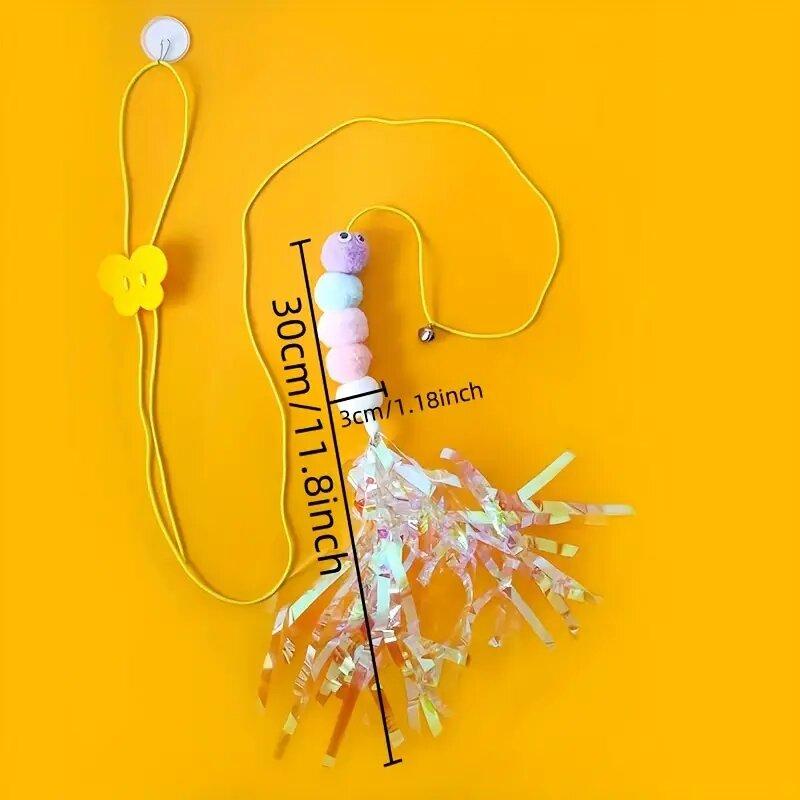 Мультяшный кот-тизер, игрушка для домашних животных, телескопическое расширение, товары для домашних животных для самостоятельного развлечения, регулируемая веревка, дверная рама, подвесной войлок, новые уникальные качели