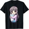 Аниме и Кошки Каваи Милая Подросток Отаку Девушка с Кошкой Футболка