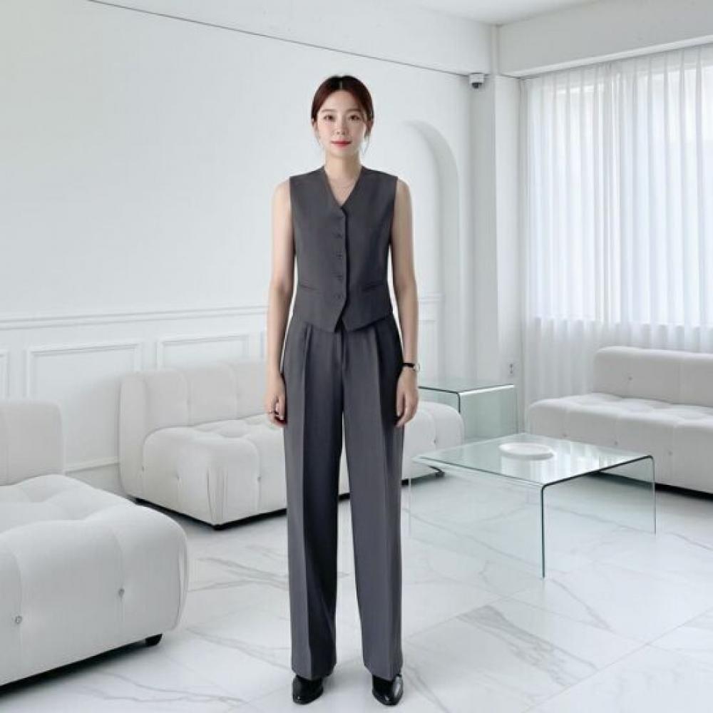 Style Latte Wide High Waist Pleated Slacks Pant