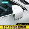For Volvo XC60 2018 2019 2020 2021 2022 2023 2024 2025 ABS Car Side Rearview Mirrors Cover Trims Strip Sticker Case Accessories