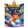 Новые мультяшные одеяла Crash Bandicoot, мягкий флис, для видеоигр, расслабляющие пледы, можно стирать в машине