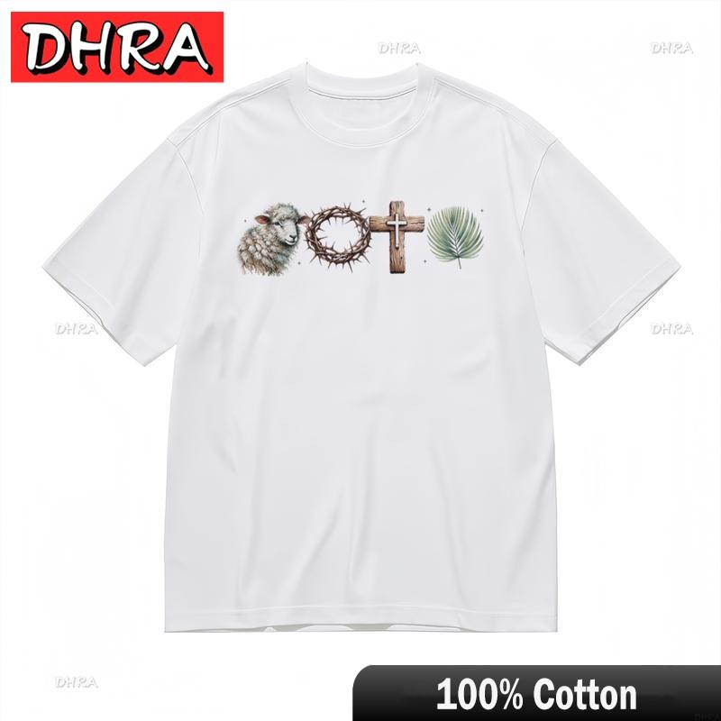 Unisexs Trend Fashion Comfy Classic T Shirt Faith Inspired Lamb Palm Leaf Art Tee Graphic Customized Camisetas Hombre Printed Tees