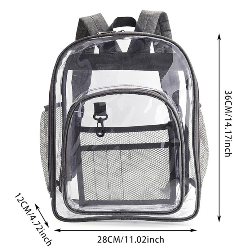 Прозрачный рюкзак, водонепроницаемая сумка для хранения из ПВХ, студенческий рюкзак большой емкости
