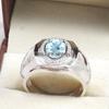 Aquamarine Oval Cut Gemstone With 925 Sterling Silver Ring For Men's #A767 JL375659118117