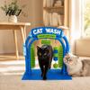 Pet Hair Grooming Kit Cat Wash Station, Self Groomer with Soft Rubbing Brushes, Cleaning Accessories Car Design Massage Scratcher for Indoor