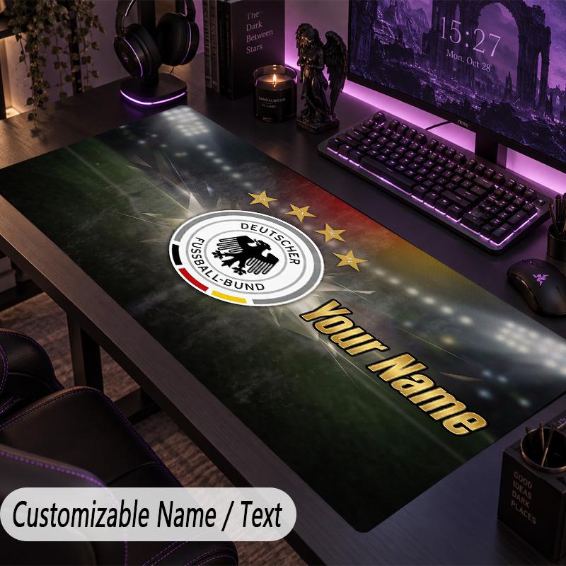 Custom Text Big Mousepad, Extended Desk Pad For Laptop Work GameGermany national football team