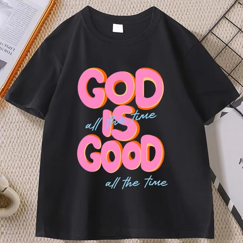 God Is Good Christian T Shirt for Men Women Christian Religious T-shirt Bible Verse Thanksgiving Tshirt Short Sleeve Unisex Tops