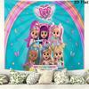 BFF Cartoon Wall Tapestry Aesthetic Wall Hanging Printed Fabric Blanket Decorative Tapestries for Bedroom Living Room Home Decor
