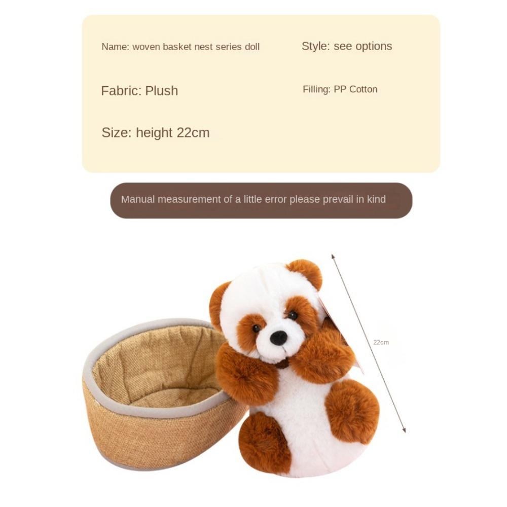 Hedgehog Panda Sleeping Basket Baby Toys Imitation Animal Animals Basket Plush Toys  Pet Doll