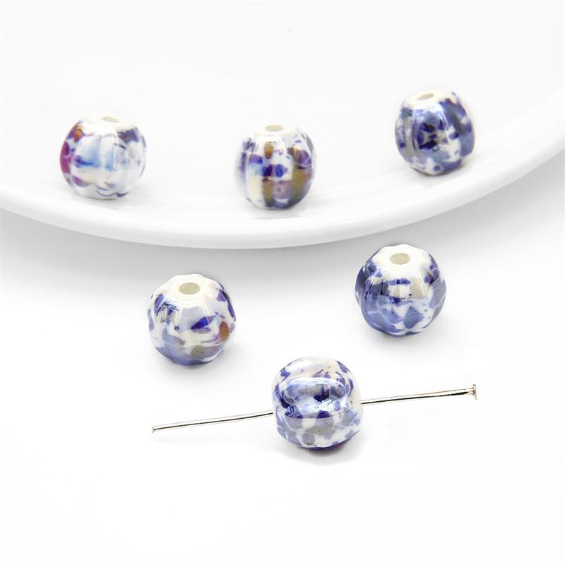 5 шт./пакет керамические фарфоровые бусины ручной работы в форме арбуза, очаровательные бусины, свободные бусины-разделители для браслета, ожерелья, изготовление ювелирных изделий своими руками