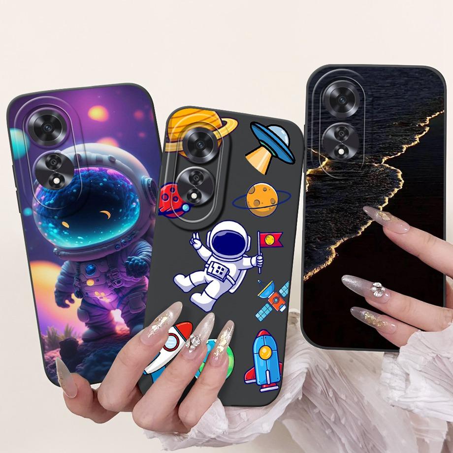 For Oppo A60 4G 5G CPH2631 Case Soft Silicone Back Cases Panda Marble Draagon Cat Astronaut Phone Cover For Oppo A80 5G CPH2639
