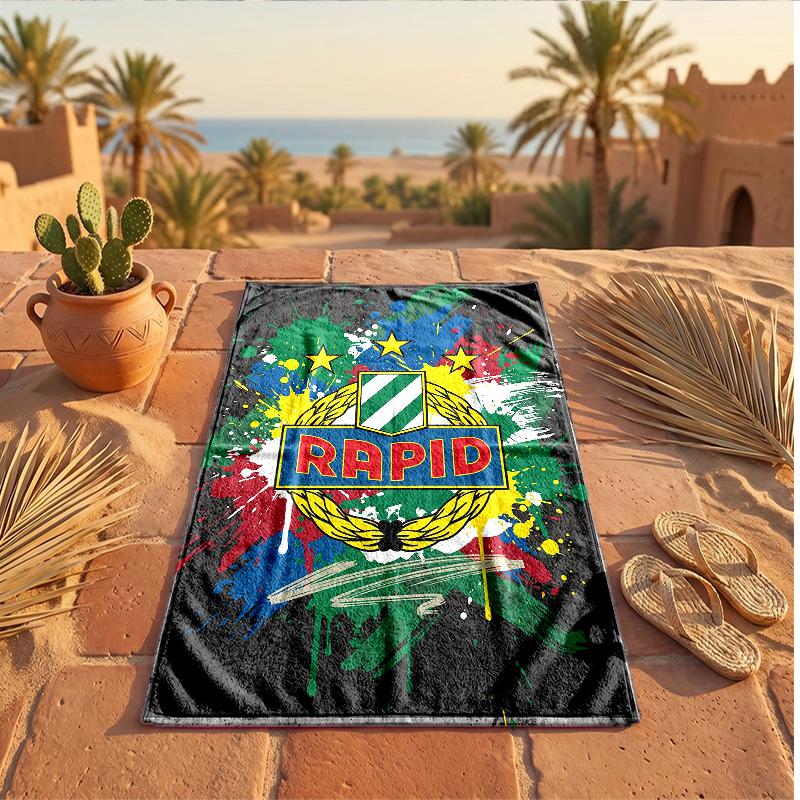 Rapid Wien FC Print Microfiber Beach Towel Quick Dry Absorbent Large Towel For Beach Swimming Travel