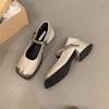 WomenFashion Square Toe Women Fashion Mary Jane Shoes Soft Sole Ballet Shoes Luxury Shallow Buckle Women  Brand Heels Sandals