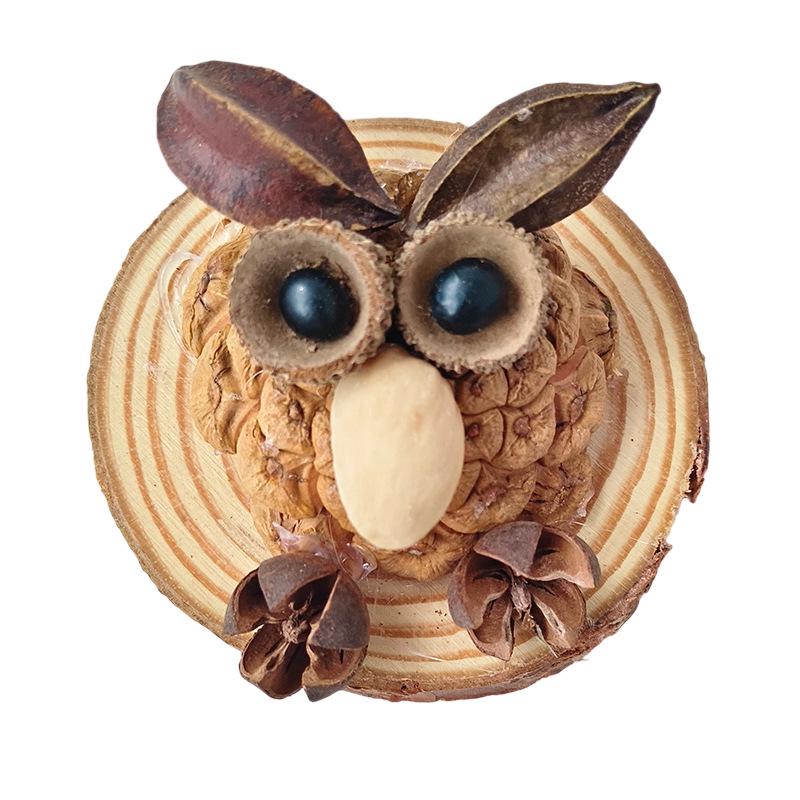 Plant Seed Pod Cartoon Figures Hanging Ornaments - Decorative Fruit Shell Wind Chimes & Car Pendants