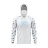 Mens Quick-Dry Hooded Fishing Shirt With Face Cover UV Protection Breathable Lightweight Summer Outdoor Sportswear