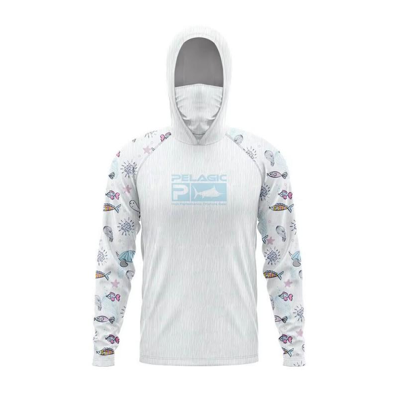 Mens Quick-Dry Hooded Fishing Shirt With Face Cover UV Protection Breathable Lightweight Summer Outdoor Sportswear