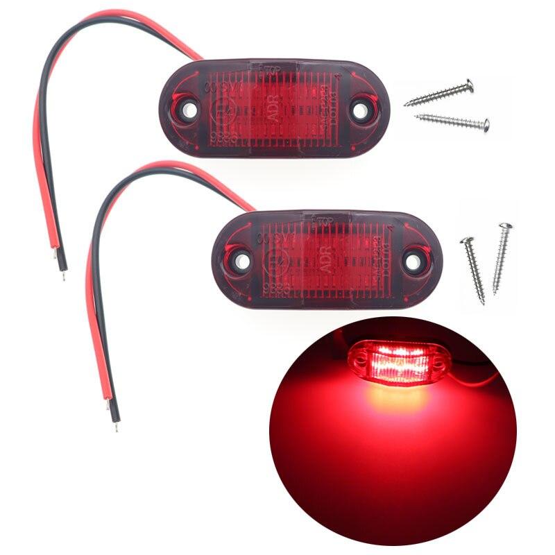 2Pcs 6LED Side Marker Lights Car External Lights 12V / 24V Warning Tail Light Auto Trailer Truck Lorry Lamps For Car Accessories