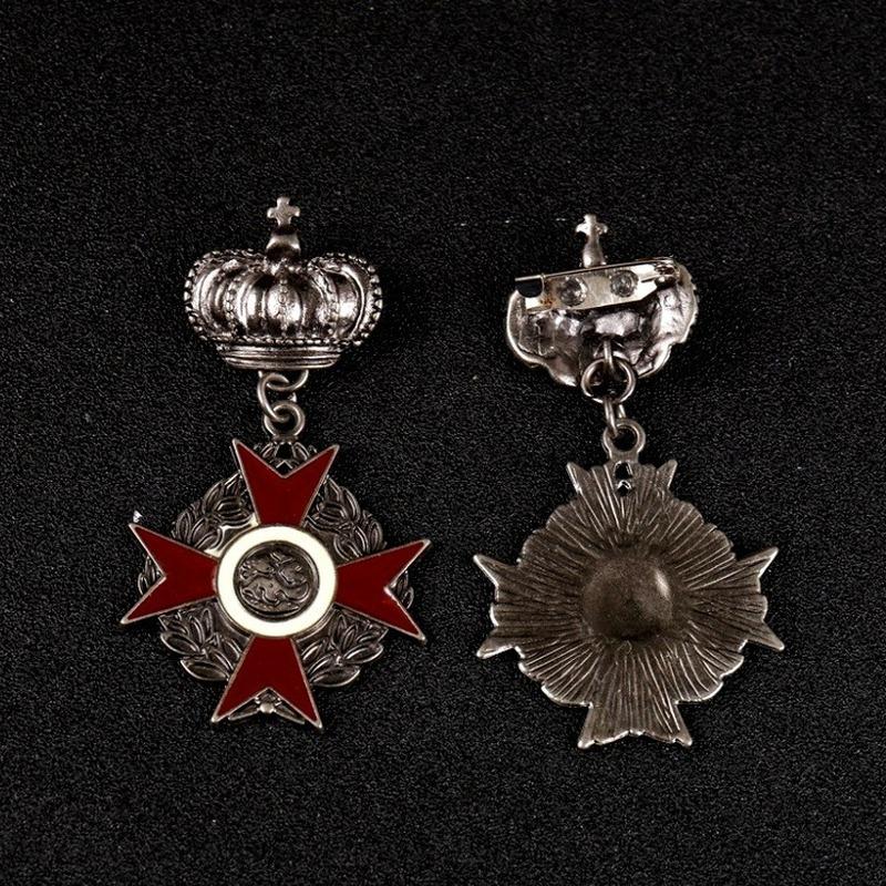 Винтажная металлическая корона в британском стиле, медаль, брошь, значок