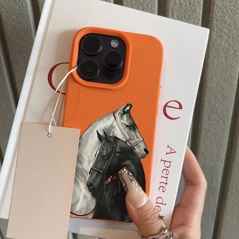 Черно-белый чехол для телефона с узором лошади для iPhone 17 Pro Max 16 15 14 13 12 11 XS Max X XR 7 8 Plus 16E 17Air Ударопрочный чехол