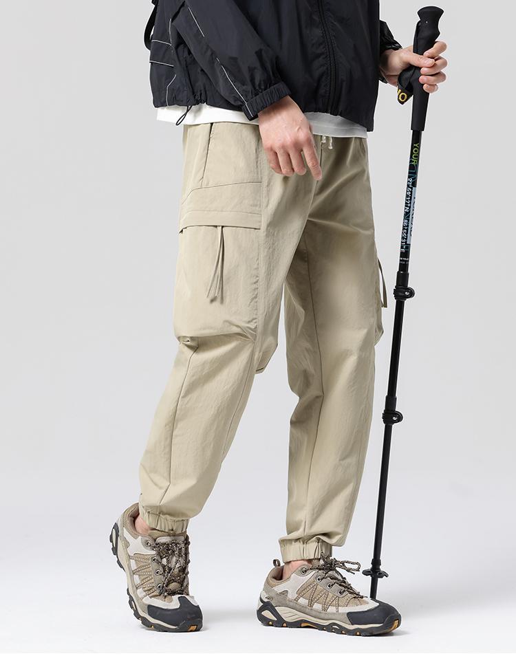Sports outdoor workwear, large pocket, trendy tapered ankle, men's casual pants