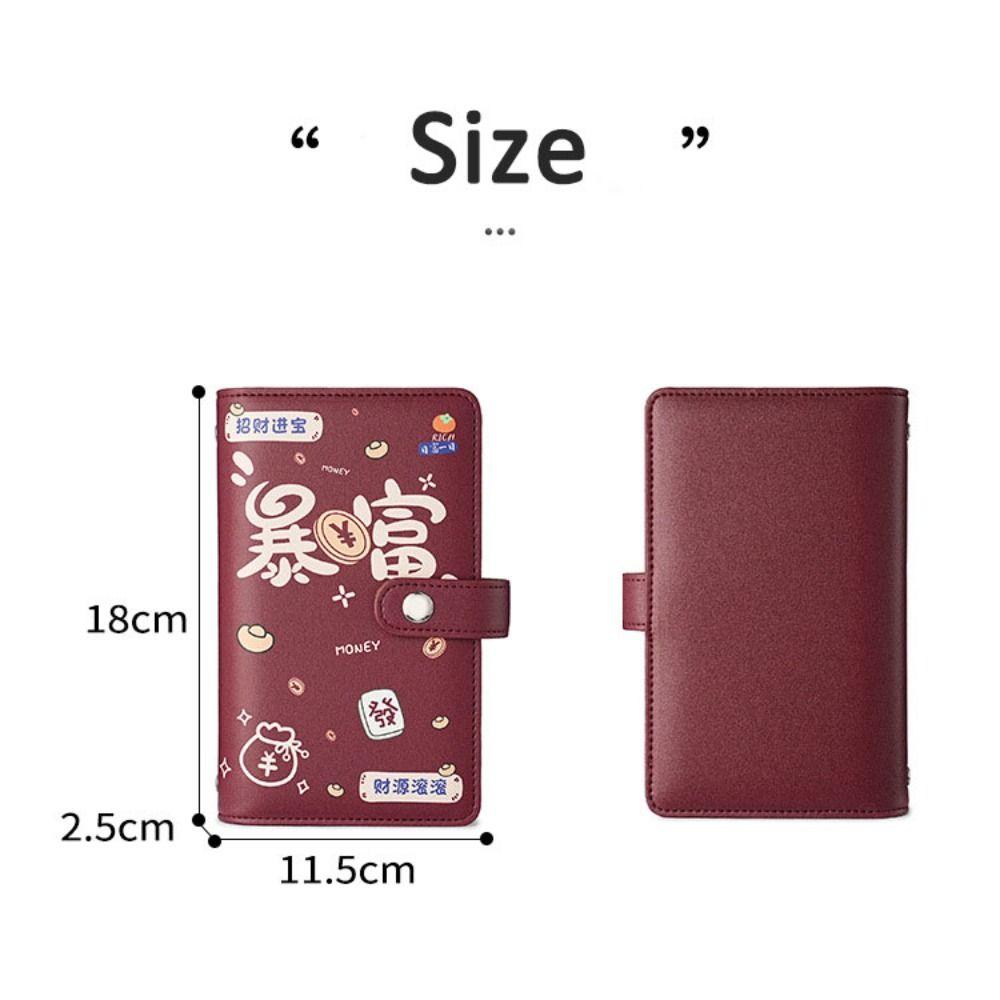 Portable Saving Money Binder PU Leather Account Book Cash Budget Binder New Year's Gift