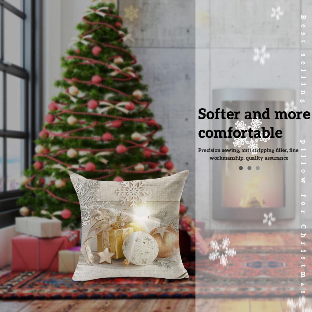 Christmas Pillow Cover Home Decor Sofa Waist Cushion Cover Pillowcase 45x45cm