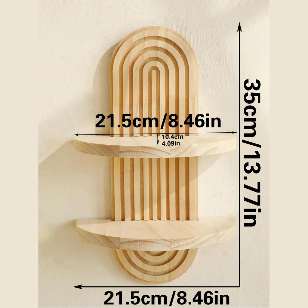 1 шт. Деревянные настенные полки в стиле бохо, геометрические настенные полки, отделка из натурального дерева, современный домашний декор, декоративные растения