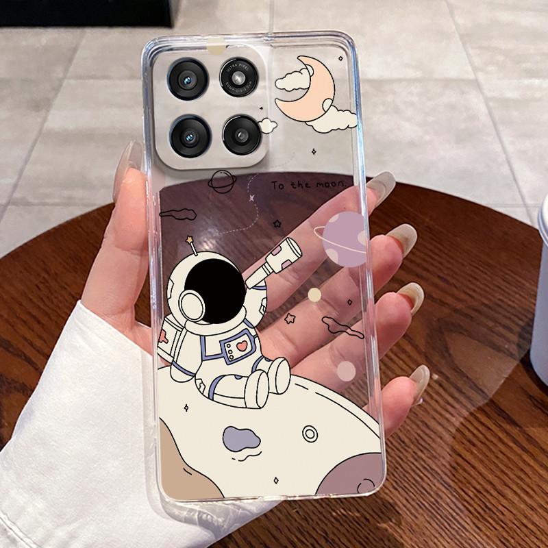 Jelly Casing For Motorola Moto G Stylus 5G 2025/Moto Edge 60 Stylus Funda Clear Silicone Soft TPU Cover Cute Cat Protective Case