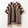 Retro Checkerboard Plaid Autumn And Winter Men'S And Women'S Double-Sided Shawls With Imitation Cashmere High-End Warm Fringed Scarf Cape
