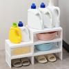 Штабелируемая пластиковая стойка для хранения ванных принадлежностей, многофункциональные многоярусные полки-органайзеры, держатель для хранения в шкафу