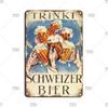 Винтажная жестяная вывеска Paulaner Beer (Германия) для декора бара, кафе, мужской комнаты