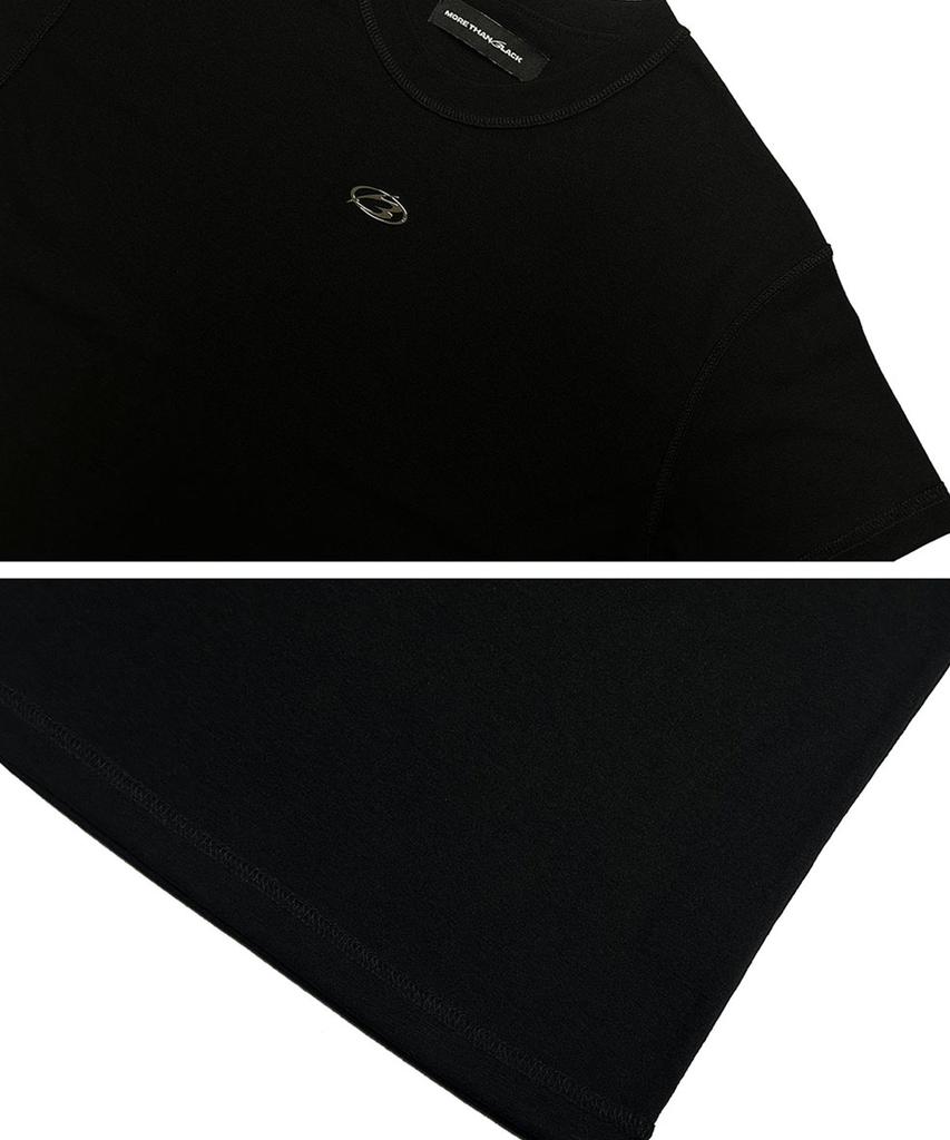 MORE THAN BLACK Logo Cut Off Half Sleeve