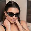 Trendy Sunglasses for Women - Fashionable Rhinestone-Embellished Cat-Eye Glasses with Purple Floral Design, Lightweight &Durable