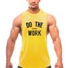 Do The Work Летняя мужская бодибилдинг Фитнес-тренировки в тренажерном зале Спортивная сетка Быстросохнущая дышащая майка с круглым вырезом и принтом для мускулистых парней