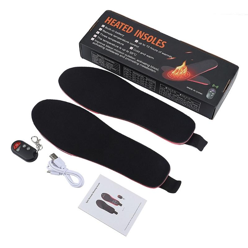 USB-перезаряжаемые электрические стельки с подогревом Зимний грелка для ног Вырезаемые электрические стельки с подогревом для мужчин и женщин