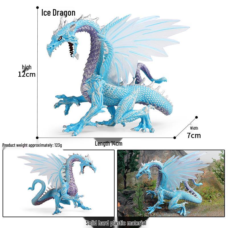 Dinosaur & Dragon Plastic Toy Set: Mythical Animal Figures for Kids