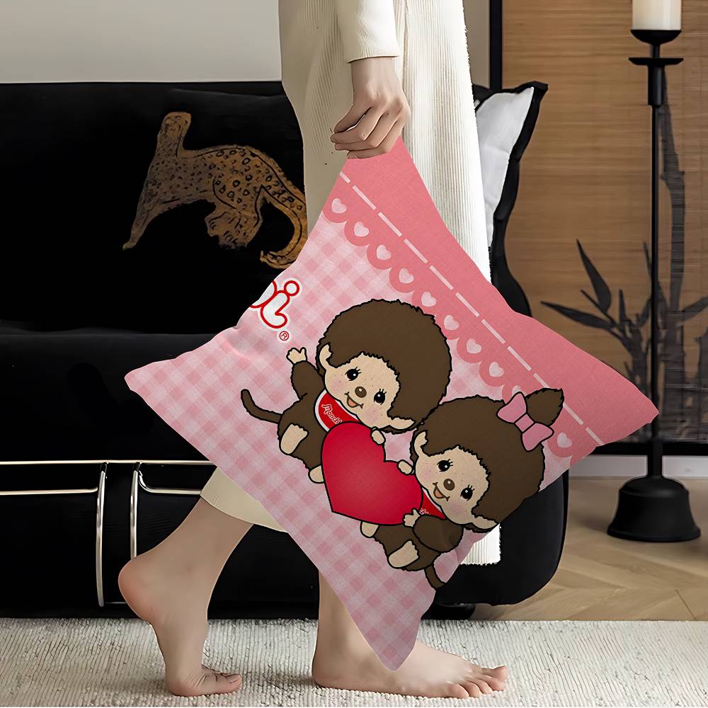 Popular Logo MMonchhichi Fashion Pillow Cover Sofa Cushion Cover Home Room Decoration Children Gift