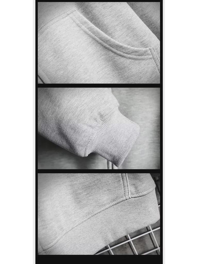 2024 Spring & Autumn Men's Fashion Jacket: High Street Hong Kong Style, Japanese-Inspired Sweater, Korean Trend, Loose Fit, Hooded Design.