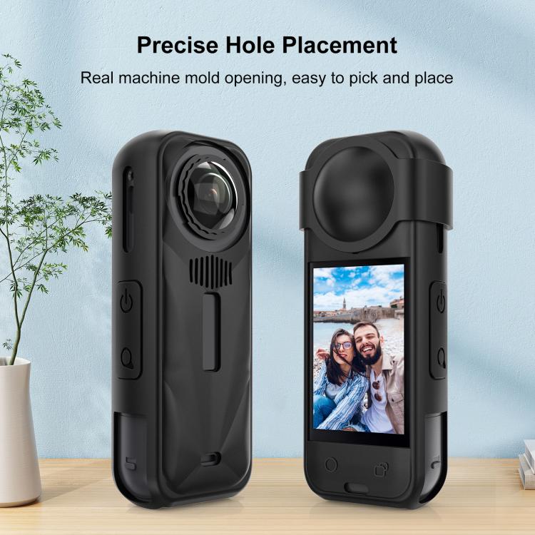 Для Insta360 X5 PULUZ Силиконовый Защитный Чехол с Крышкой для Объектива