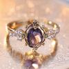 Exquisite Elegant Ring Oval Cut Purple Cubic Zirconia Women Rings Pretty Gorgeous Wedding Anniversary Gift Jewelry