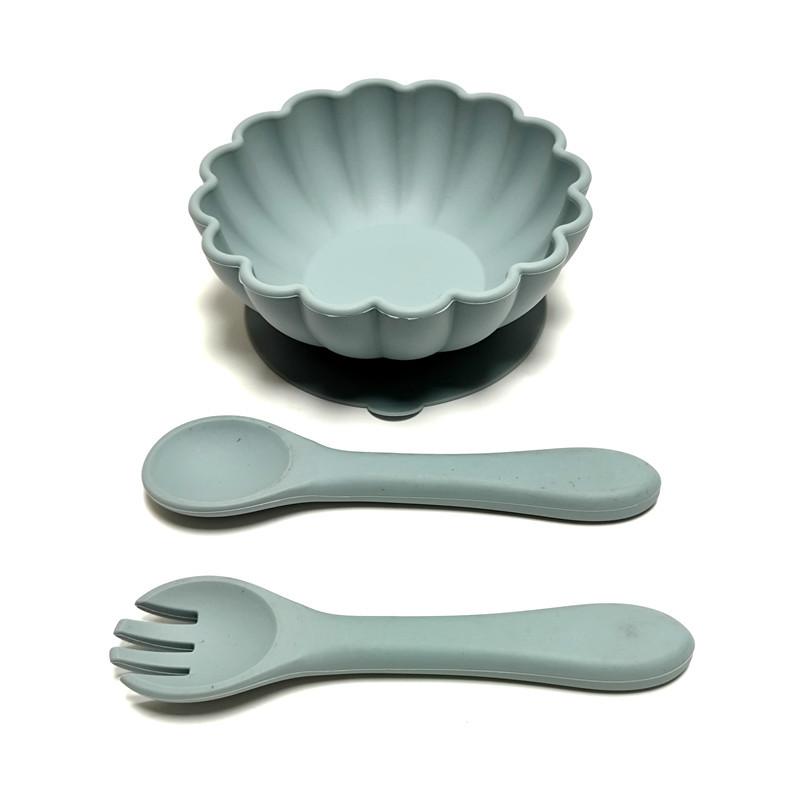 Нетоксичный набор из 3 детских силиконовых тарелок с присоской, цельная пищевая силиконовая тарелка, миска для кормления малышей