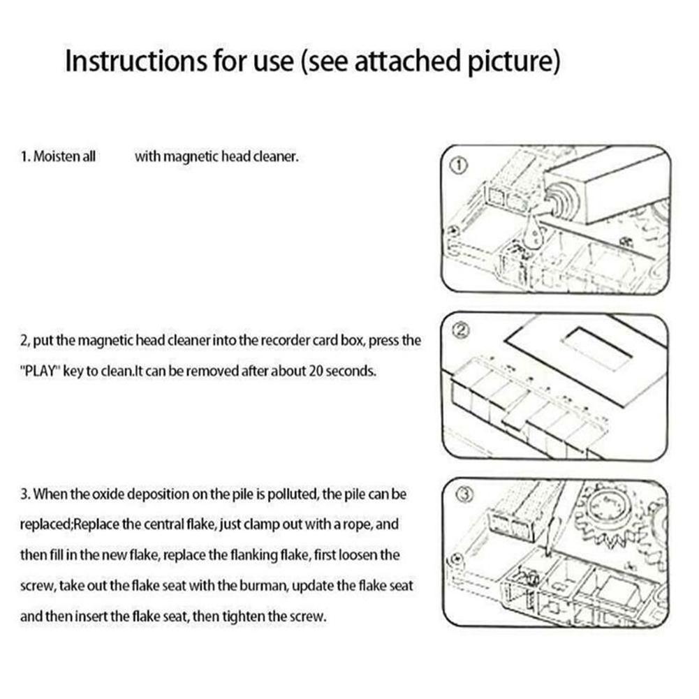 Audio Tape Head Cleaning Kit, Cleaning Cassette, Demagnetization